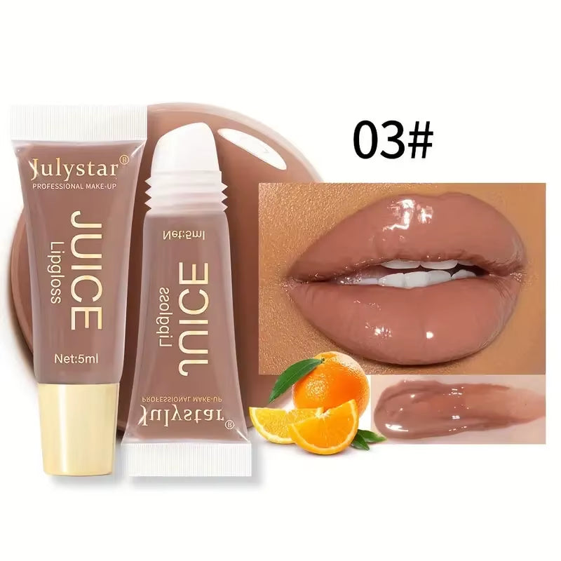 Watery Crystal Clear Jelly Lip Oil Lip Balm Moisturizing and Smoothinglip Lines Jelly Pout Lip Gloss Glass Lip Fruit Scent