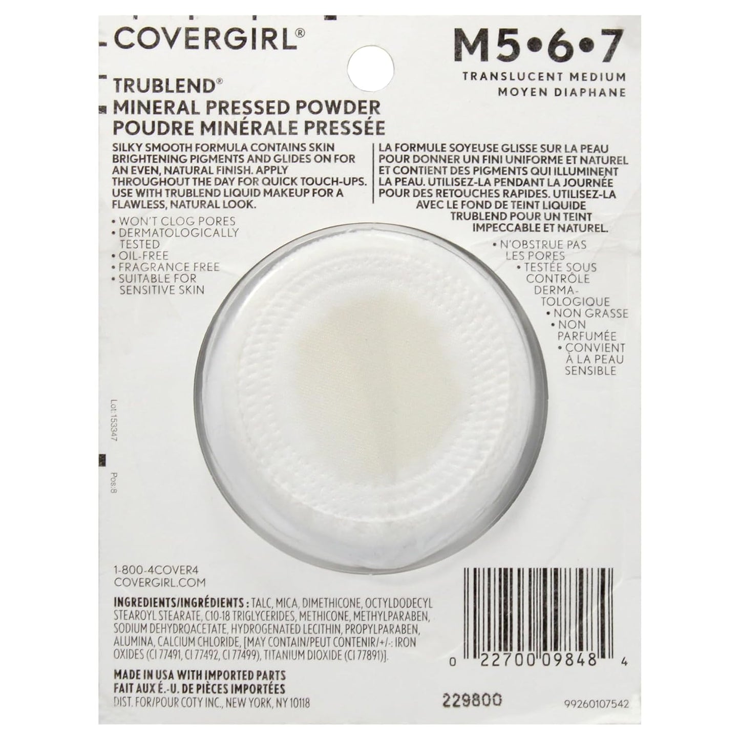 Trublend Pressed Powder, 004 Translucent Medium , 0.39 Ounce (Pack of 1)