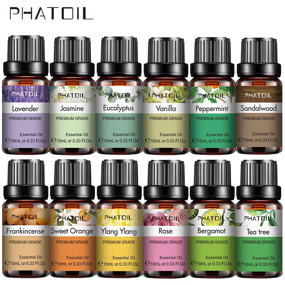 10Ml Lavender Essential Oils Pure Natural for Diffuser Humidifier Aromatherapy Jasmine Vanilla Aroma Oil for Skin Care, DIY Soap