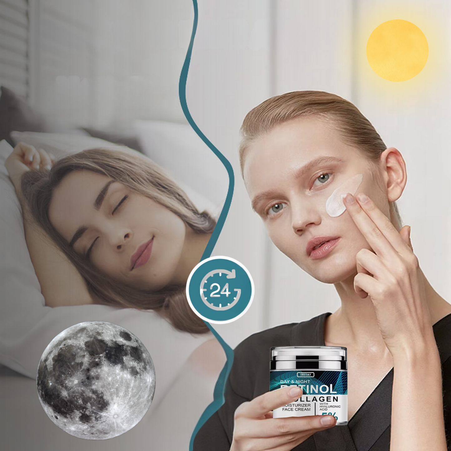 Anti-Aging-Kollagen- und Retinolcreme mit Hyaluronsäure für jugendliche Haut