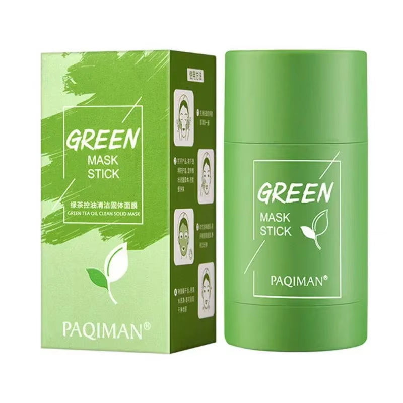 Green Tea Solid Cleansing Mask,Blackhead Remover with Green Tea Extract,Deep Pore Cleansing,Whitening Moisturizing Skincare Mask