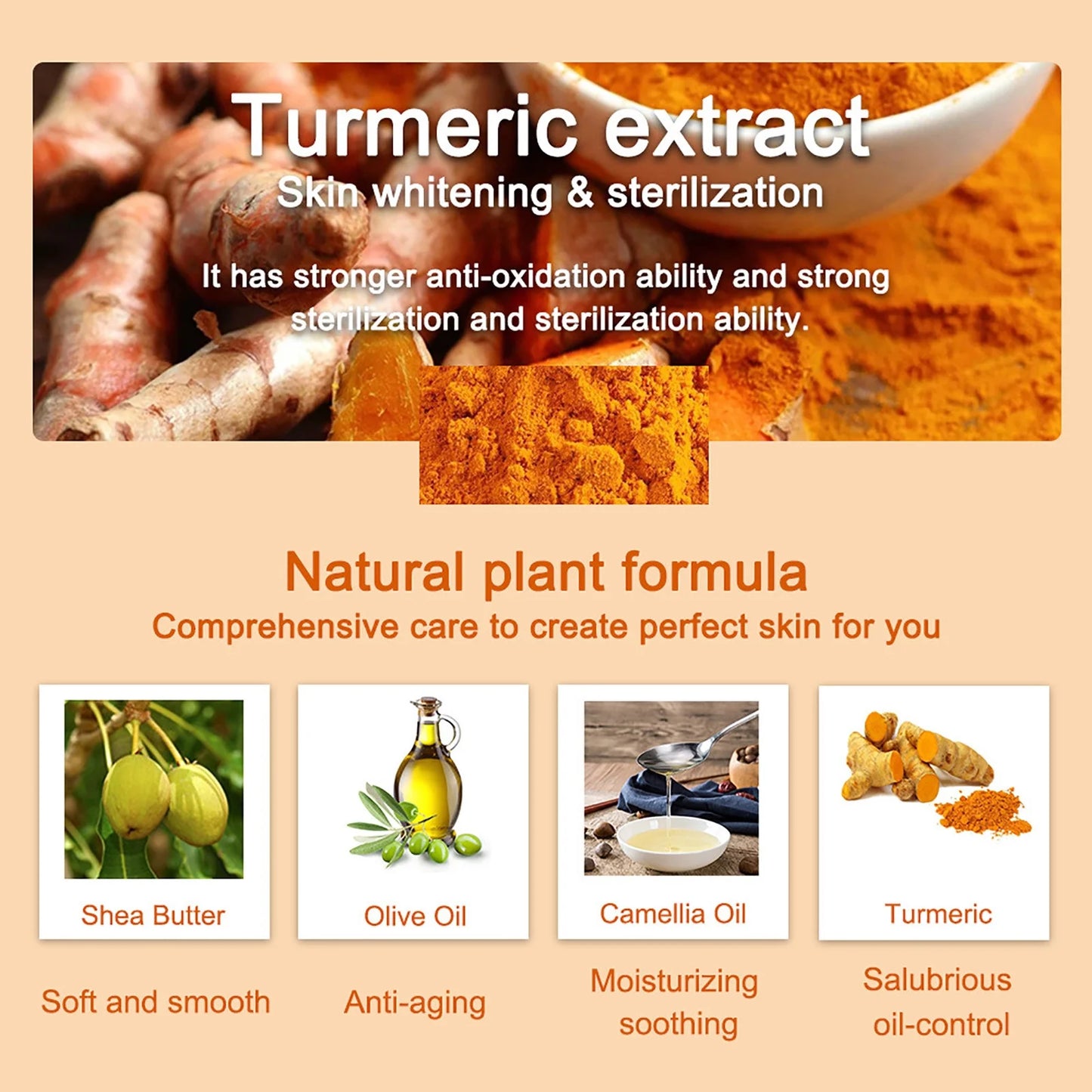 Turmeric Soap Bar for Face & Body Natural Turmeric Skin Soap Wash for Dark Spots, Underarms Turmeric Face Soap Reduces Acne Fades Scars & Cleanses Skin Turmeric Bar Soap