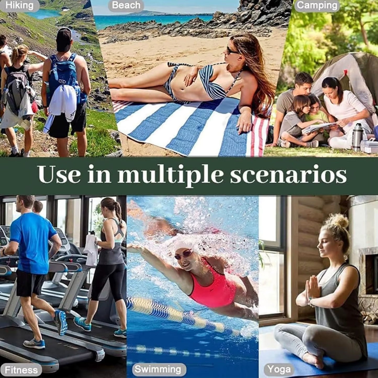 Multifunctional Outdoor Magnetic Bath Towel Coral Fleece Portable Magnet Towels Quick-Drying Beach Towel Bathroom Accessories